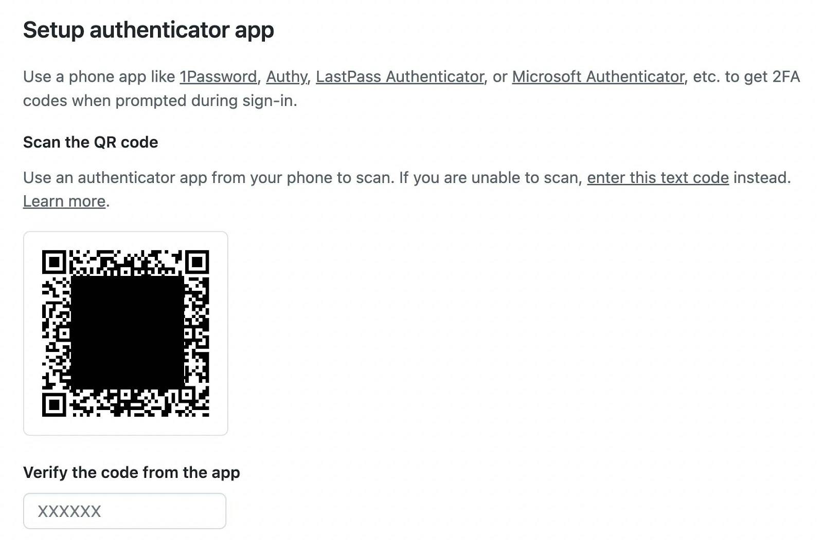 an authentication QR code